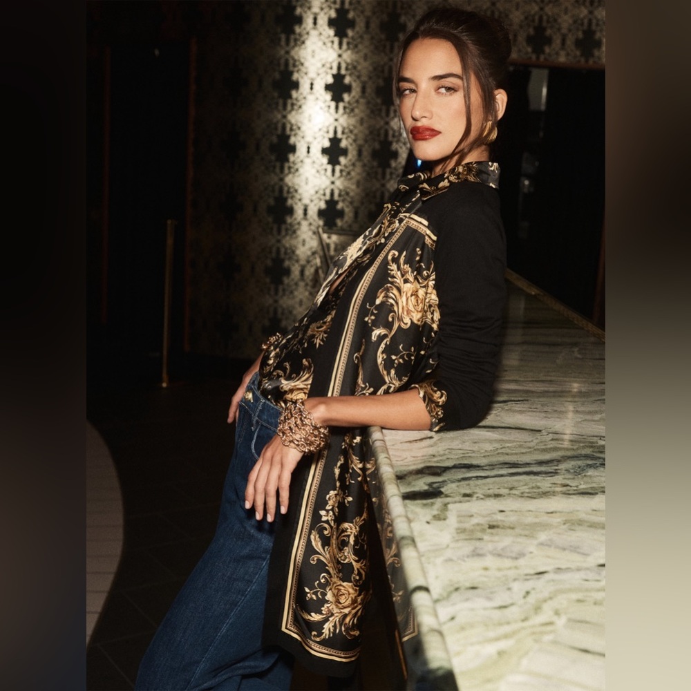NWT $575 L'AGENCE Beverly Silk Panel Cardigan